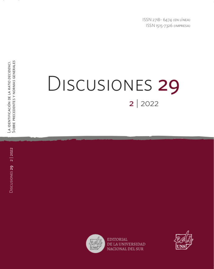 					Ver Vol. 29 Núm. 2 (2022): La identificación de la Ratio Decidendi. Sobre precedentes y normas generales
				